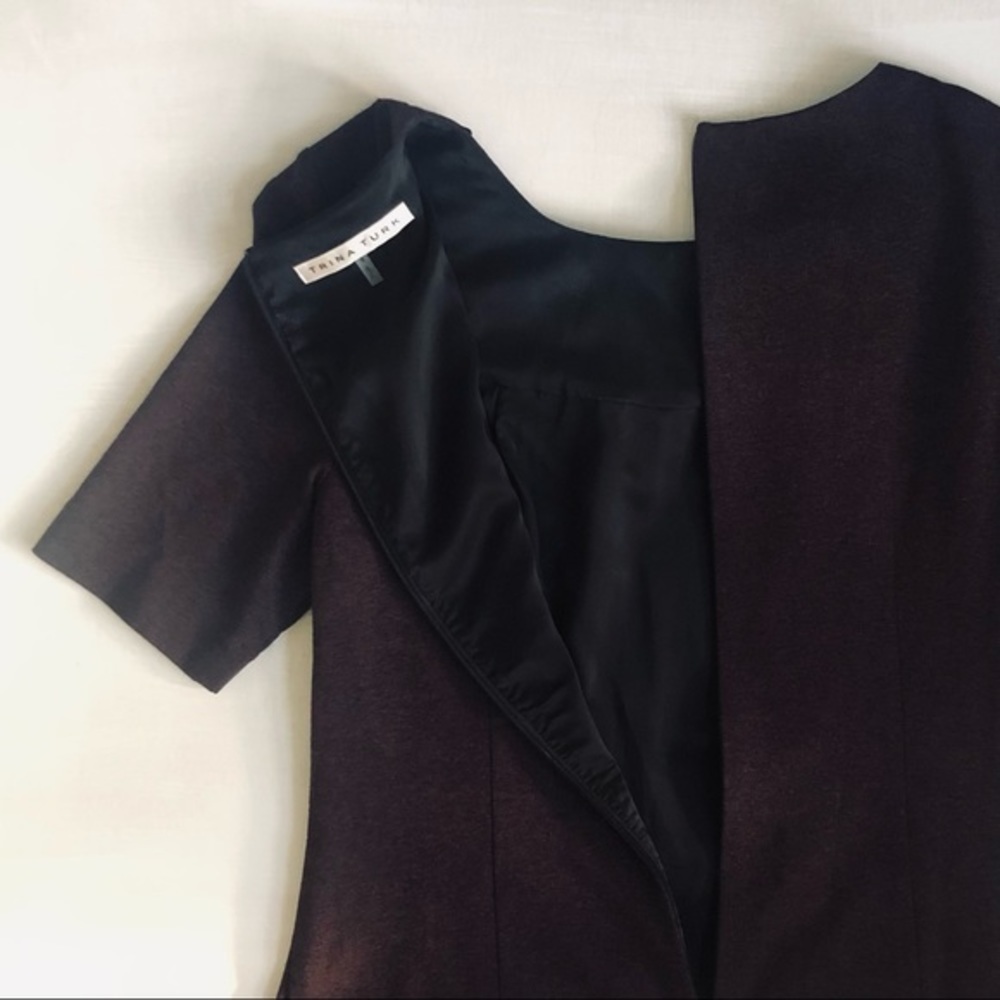 [TRINA Turk] Ribbon Embroidered Floral Neckline Sheath Dress - Picture 7 of 11